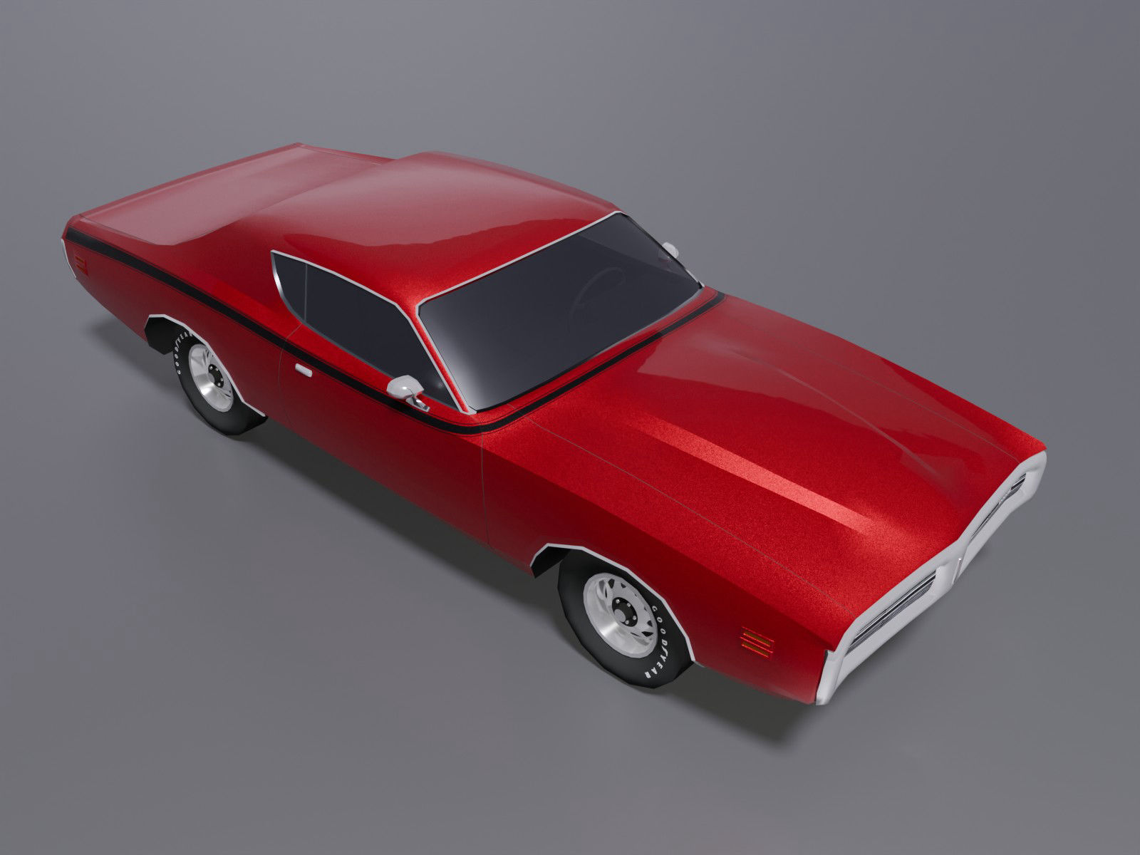 Dodge Charger 1971 low-poly 3D model