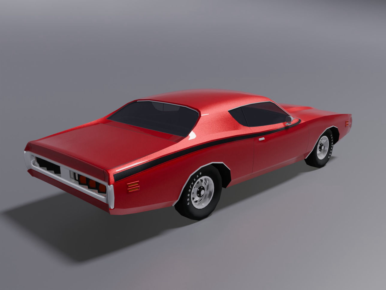 Dodge Charger 1971 low-poly 3D model