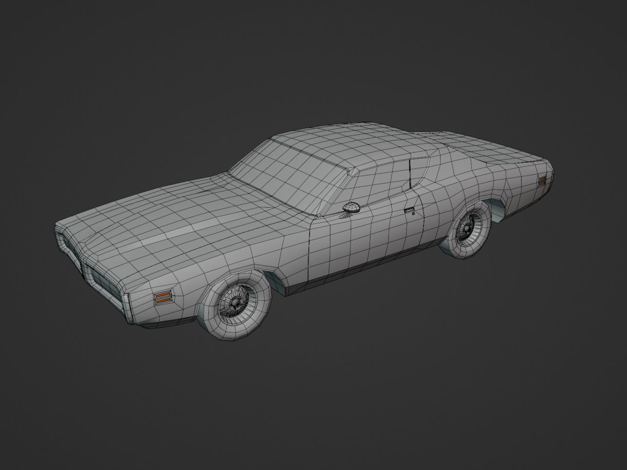 Dodge Charger 1971 low-poly 3D model