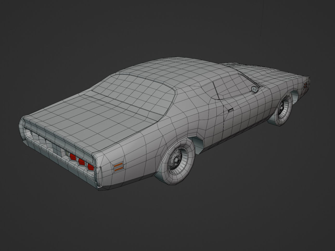 Dodge Charger 1971 low-poly 3D model