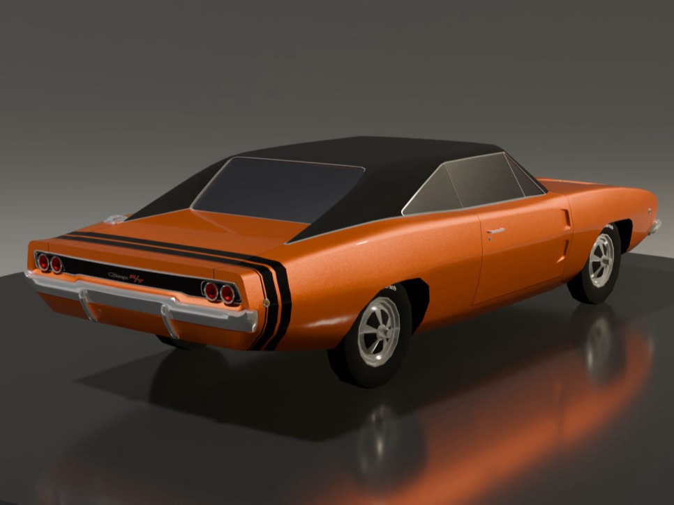 Dodge Charger 1968 low-poly 3D model