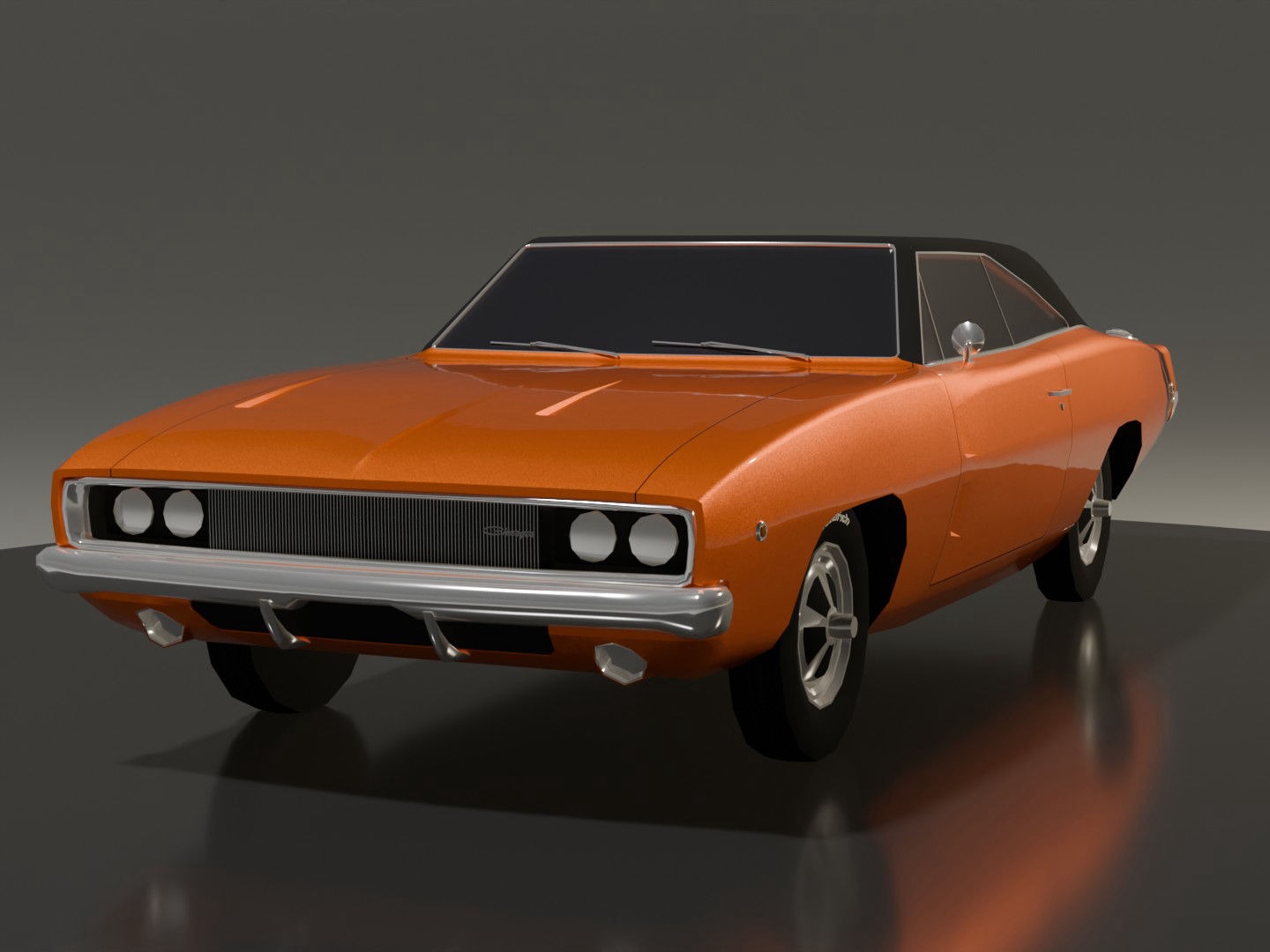 Dodge Charger 1968 low-poly 3D model