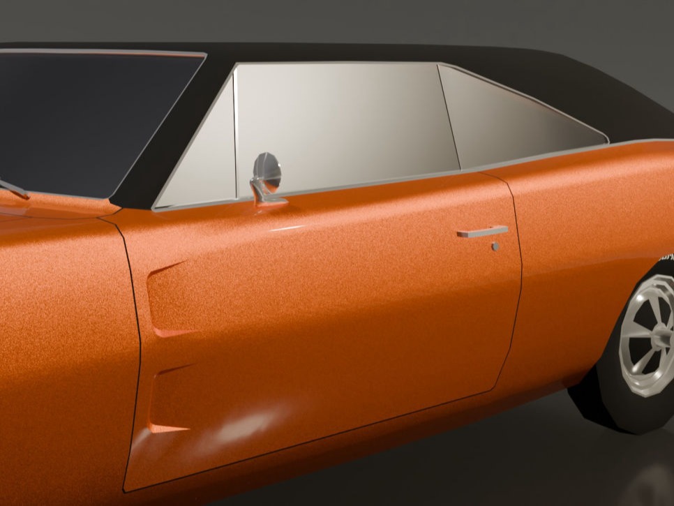 Dodge Charger 1968 low-poly 3D model