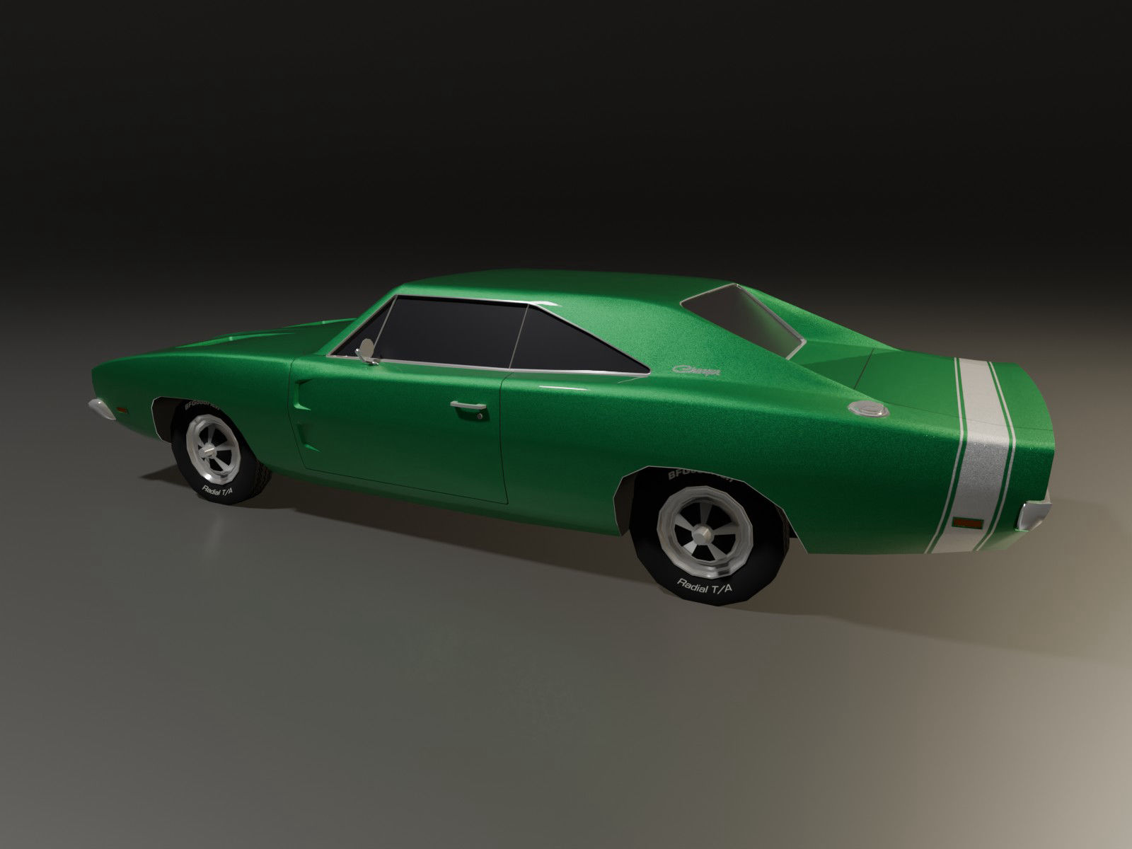 Dodge Charger 1969 low-poly 3D model