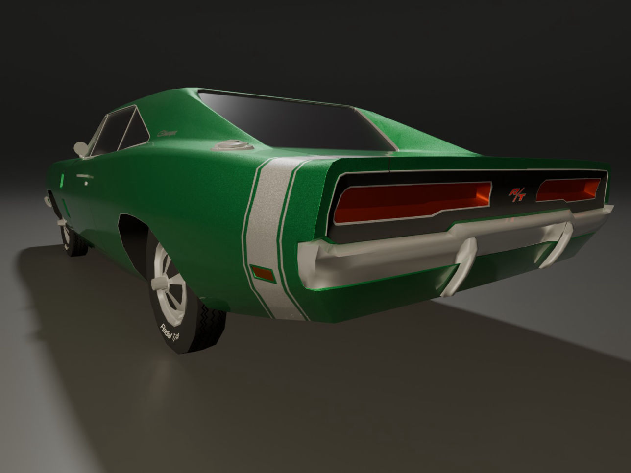 Dodge Charger 1969 low-poly 3D model