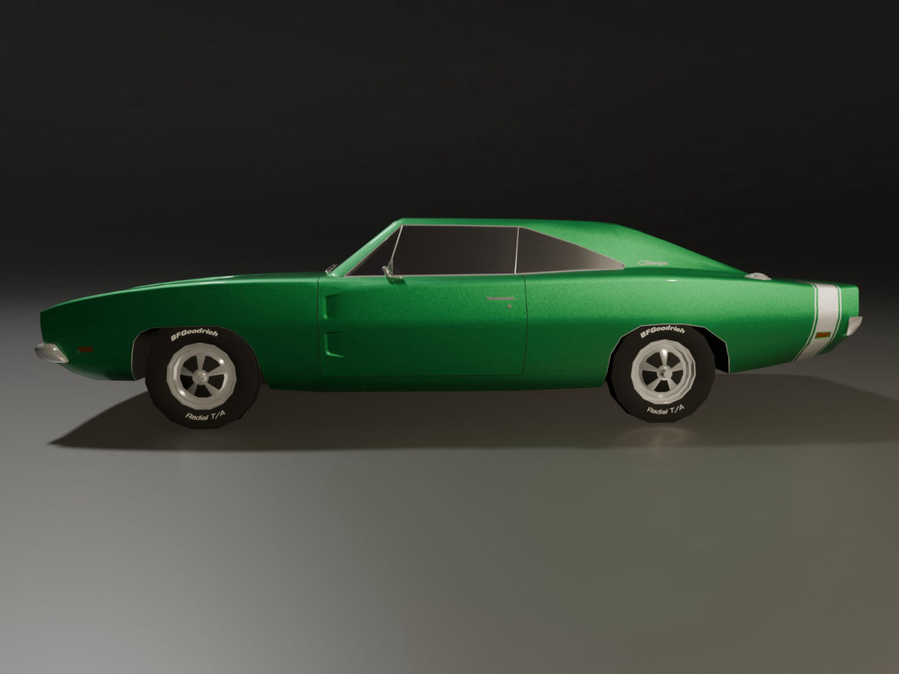 Dodge Charger 1969 low-poly 3D model