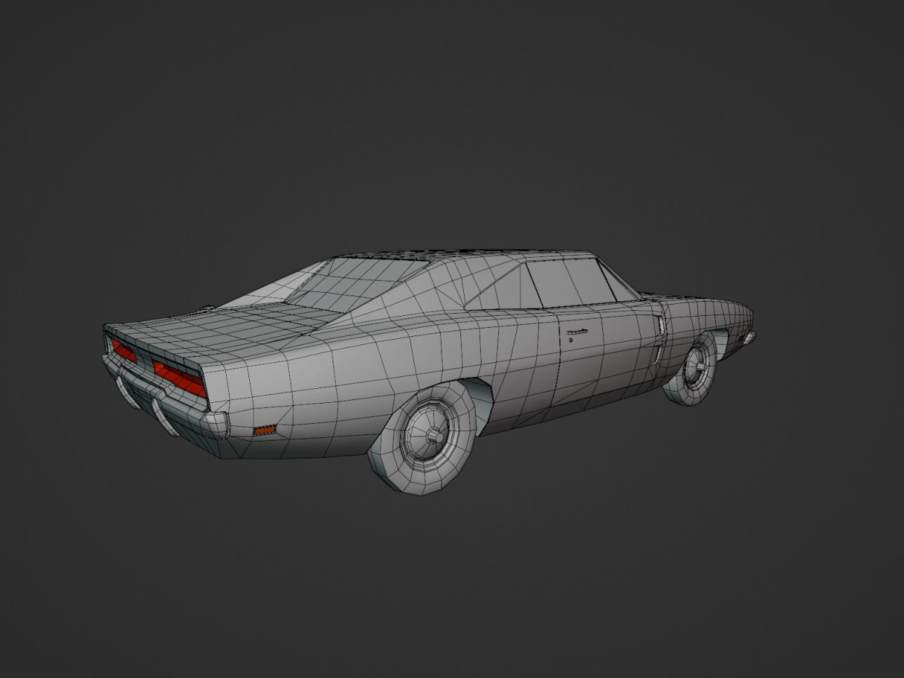 Dodge Charger 1969 low-poly 3D model