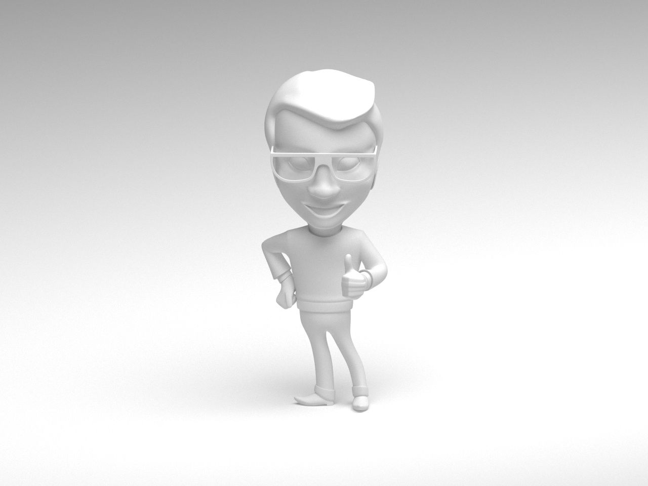 Male cartoon character 3D model
