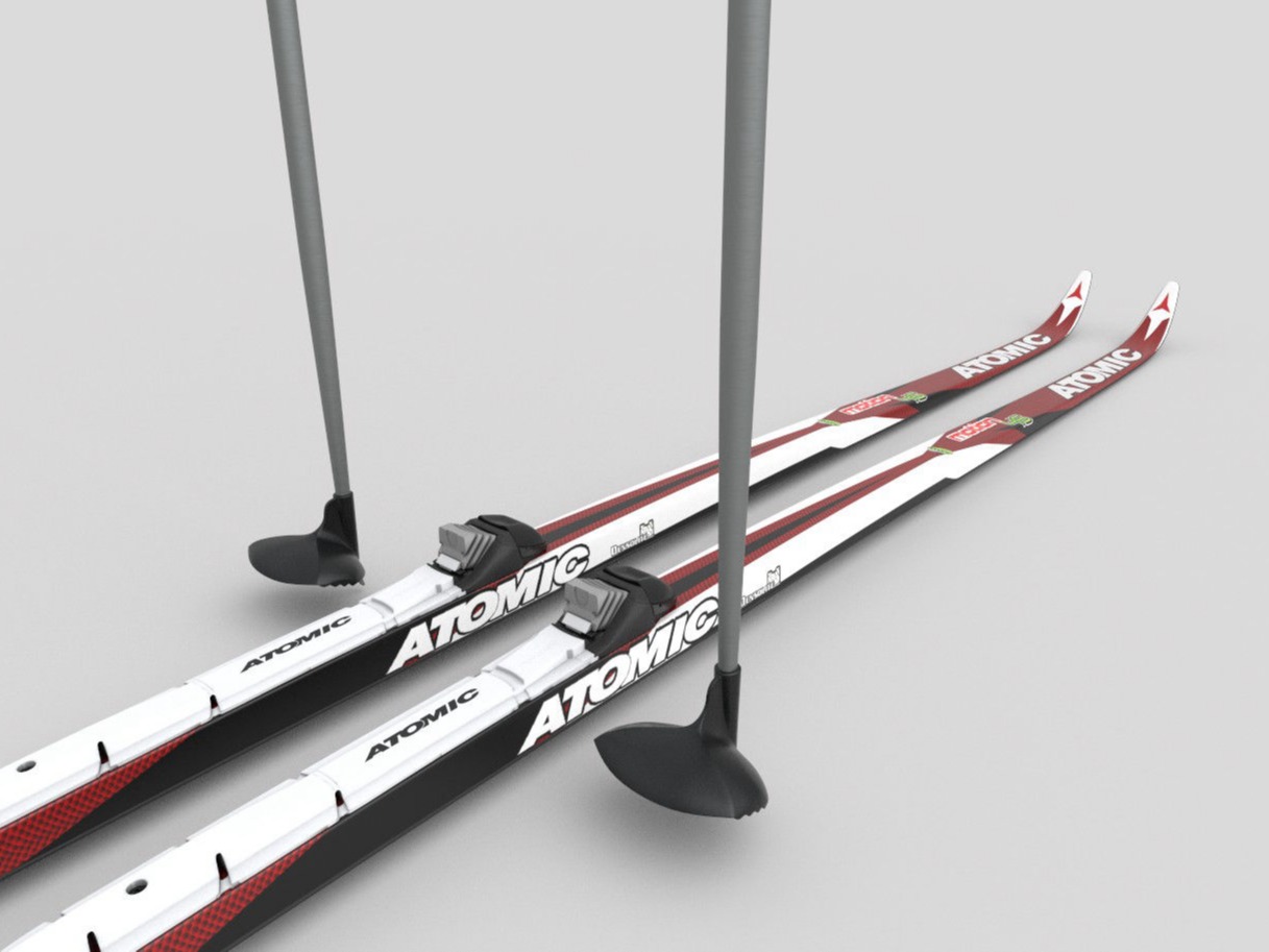 Crosscountry skiing set 3D model