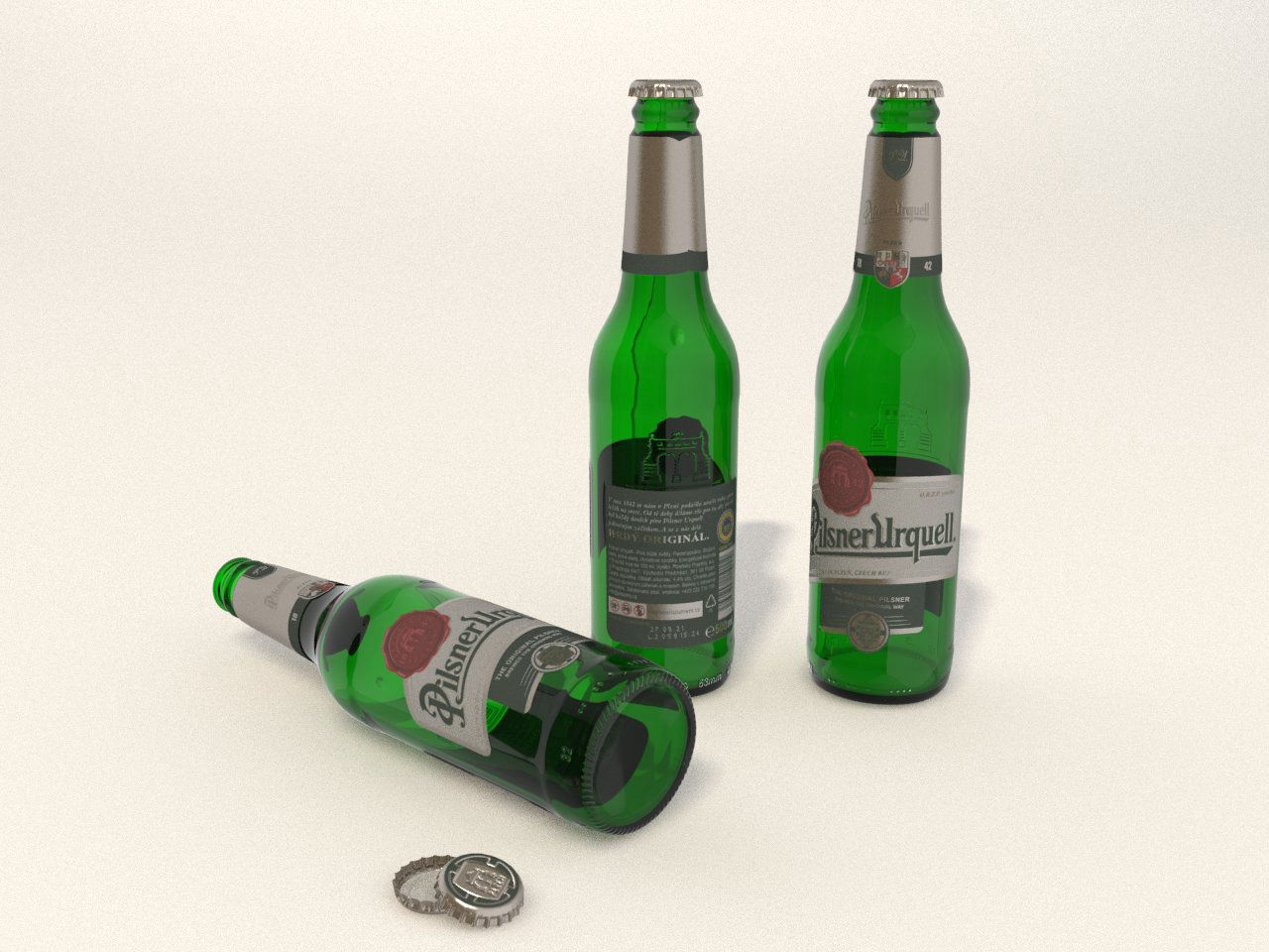 Pilsner Urquell bottle 3D model